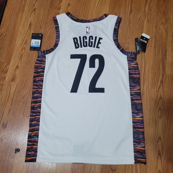 Nike Brooklyn Nets #72 Biggie NY City Edition Swingman Jersey Sz 44 M CU0192-100 - Picture 7 of 7